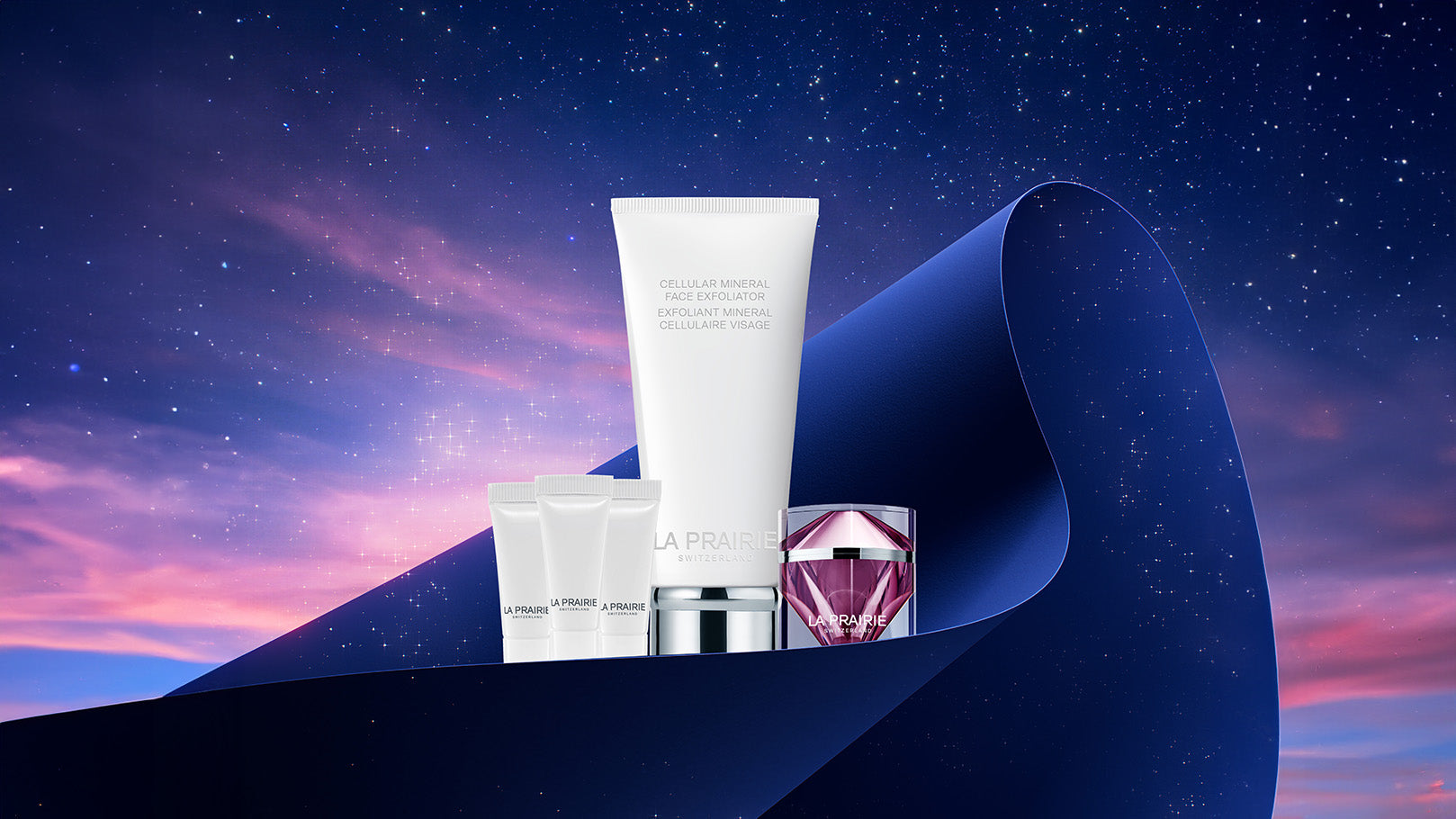 LIMITED-EDITION GIFTComplimentary gifts with qualifying purchases, including a full-size Cellular Mineral Exfoliator, 3-piece trial selection, and a miniature.