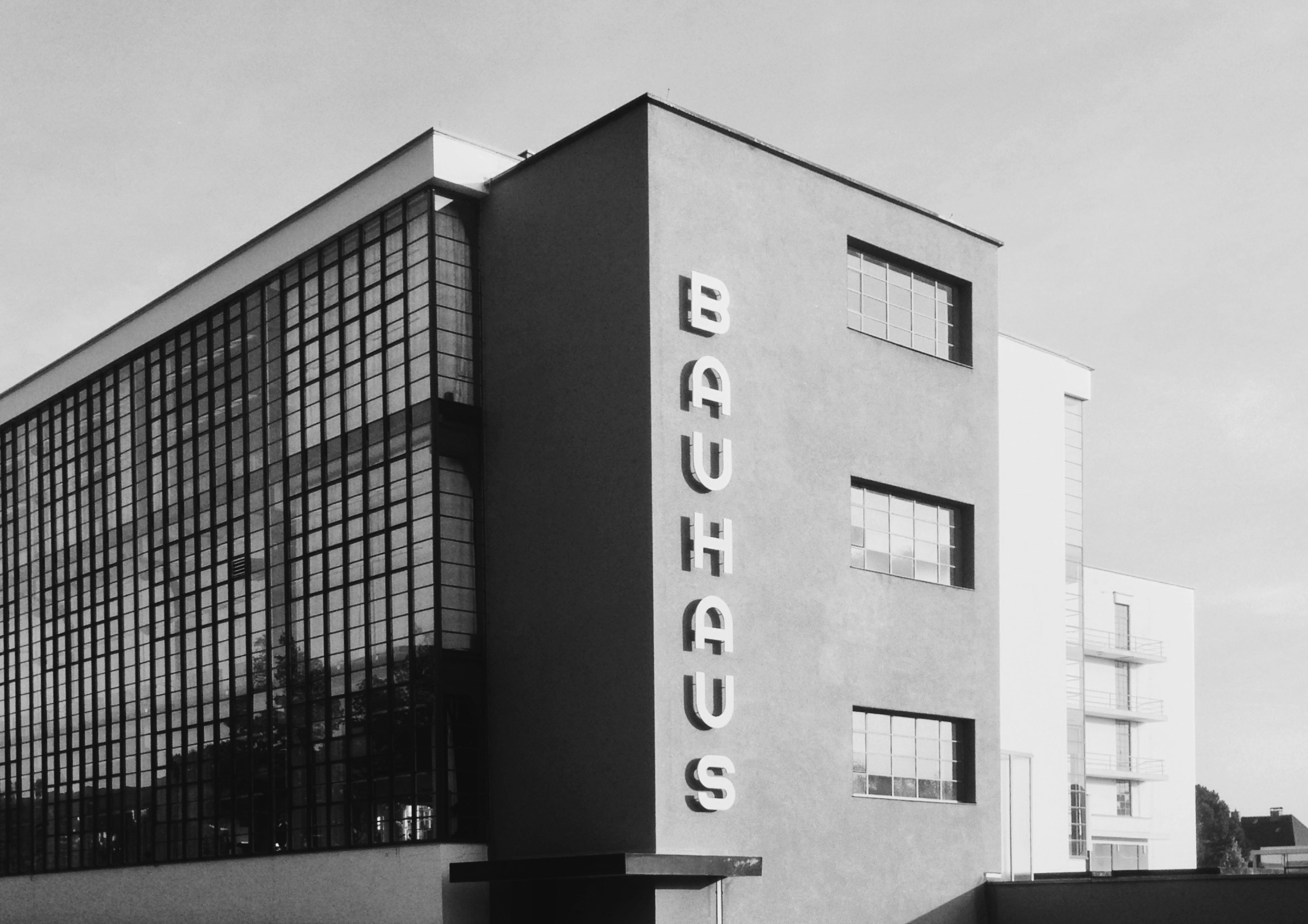 Bauhaus building in Dessau by architect Walter Gropius. Photographer: Glenn Garriock.